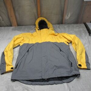 Nike ACG Jacket Mens Medium Yellow 3-Outer Layer Hooded Rain Windbreaker VTG